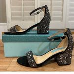 Betsey Johnson Blue SB-Mari Dressy Heels Black Rhinestones Size 5 Wide NIB Photo 2