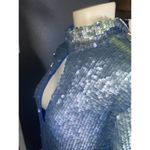 Boohoo Sequin High Neck Cut Out Smock Dress Size 10 Blue Sparkly Mini Photo 5