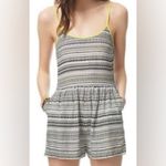 Aeropostale Geo Motif Rayon Romper w/ Pockets & Neon Spaghetti Straps Medium Photo 1
