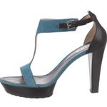 Tod's Suede & Leather T-Strap Platform Sandals Photo 1