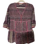 Maeve  Anthropologie Women's Size SP Lilyana Tiered Boho Tunic‎ Blouse Top Silk Photo 1