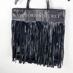 Victoria's Secret VICTORIA’S SECRET Limited Edition Black Faux Leather Fringe Tote Bag Photo 3