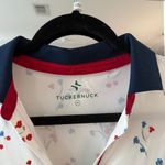 Tuckernuck Athletic Floral Blouse Size Medium Color White Red Blue Photo 1