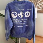Madhappy Madhapoy BLUE TIE DYE MENTAL HEALTH‎ EMPATHY IS FREE CREWNECK size small Photo 6
