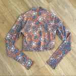 Princess Polly Floral Mesh Long Sleeve Top in Peachy Orange and Blue Photo 6