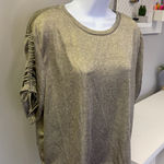 Nicole Miller NWT  Gold Metallic Women's Short Sleeve Top Size XL Photo 0