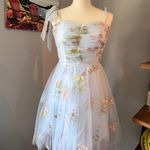 Blue mesh embroidered midi dress Size M Photo 0