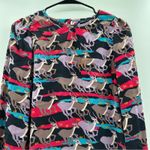 Marc by Marc Jacobs ‎ Impala Deer Print Silk Multicolor Long Sleeve Top Size 4 Photo 1