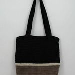 The Sak  Knit Black & Tan Tote Bag Shoulder Bag Cambodia Boho Photo 0