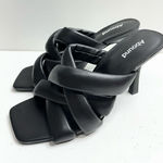 Abound  Sandals Womens Size 8.5 Black Square Open Toe Woven Stiletto Heels Photo 0