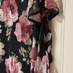 Lulus  Dress Black & Rose Floral Dress Mini Chiffon party wedding Sz S Photo 1
