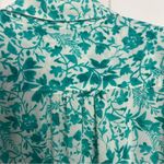 Anthropologie MAEVE Islet Teal and Cream Floral Button Up Blouse Size S Photo 6