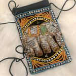 Vintage Sequin Elephant Embroidered Cross Body Bag Boho Small Purse Hand… Photo 1