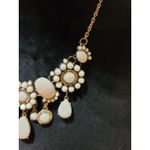 Women's White Teardrop Beaded Bib Necklace With Lobster Clasp Elegant Jewelry Photo 3