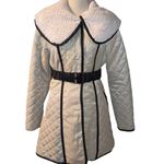 Ryu  3/4 Length Coat Women’s Size Small Belted Black and Cream Photo 1
