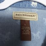 Bit & Bridle Denim Blue Denim Western Cowgirl Rodeo Button Up Shirt Horse Sz L Size L Photo 4