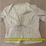 HEY BABE Trending Boho Vintage Cover Top w/Lace Trim, Vintage Cuff Tan Photo 6