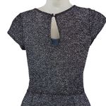 One Clothing Metallic Shimmer Romper Short Sleeve Wide Leg Black Silver Sz Small Photo 4