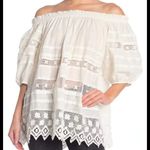 Free People Sounds of Summer Lace Off the Shoulder Tunic Top Photo 0