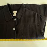 J Jill Womens Linen Button Up Jacket Sz MP Minimalist Capsule Wardrobe Lagenlook Black Photo 4