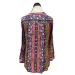 Nine West  Jeans Womens Blouse Small Long Sleeve Boho Patchwork Hipster Eclectic Photo 3