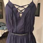 Blue Rain Lace Up Romper Photo 1