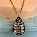 Stunning Gold Necklace with Tortoise Shell and Crystal Pendant! Brand new! Photo 1