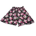Black Dark Floral High Rise Shorts Elastic Waist Pockets Romantic Cottagecore Photo 4