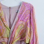 ZARA Bohemian Long Sleeve Open Side Paisley Mini Dress Photo 3