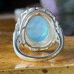 Natural Aquamarine Cocktail Ring Size 6 Silver Photo 4