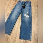 Levi's  Ribcage Straight Ankle Ultra High Rise Medium Wash Destroyed Denim Jeans Photo 1
