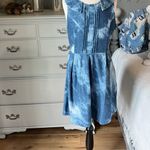 YA Los Angeles Blue Tie Dye Cotton Dress Collared Sleeveless Fit And Flare Denim Small Photo 5