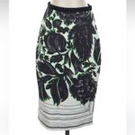 Peter Pilotto Black Green White Floral Midi Pencil Skirt Women’s Size 4 Small US Photo 6