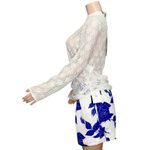 Farm Rio  Lace Long Sleeved Blouse, Off-White, Large Photo 10