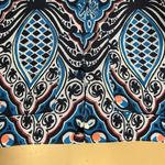 Loft  Blue Pattern Belted Long-Sleeve Shirt Dress Size Small Photo 6