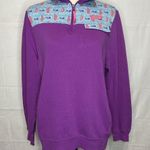 Simply Southern  Whale Print 1/4 Zip Purple Pullover Sweatshirt Jacket Sz S Photo 1