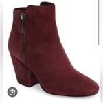 1. State  burgundy suede side zip booties sz 7.5 Photo 0
