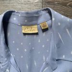 Caslon  Blue Sleeveless Silk Ruffle Blouse L Photo 2