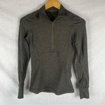 Lululemon Extra Mile 1/2 Zip Heathered Utilitarian/Black Size 2 Photo 1