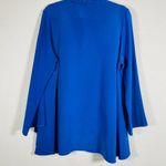 Emmelle Blue Silk Braided Neck Tie Cape Jacket Med Photo 10