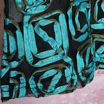 SAMUEL DONG BLACK TEAL ROSETTE FLORAL SHEER DRESS JACKET MEDIUM Blue Photo 9