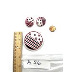 Retro Striped Button Pin & Earrings Set with silver neck ring Photo 3