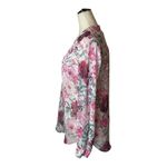 Kut From The Kloth ‎ Shirt Women XS Pink Floral Sheer Jasmine Chiffon Button Down Photo 5