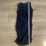 Susana Monaco  Side Ruched Navy Tank Bodycon Dress Large Crew Neck Sleeveless Photo 8