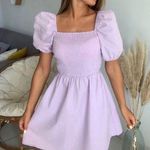 H&M lavender mini fairy dress with smocked bodice and puffed sleeves π§π»ββοΈ π Photo 0
