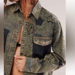 Free People  NWT One Teaspoon Everyday Denim Classic Star Shirt Petrol Green XS Photo 1