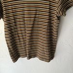 White Stag Vintage Shirt Large Brown Striped Short Sleeve Casual Crewneck Retro Photo 2