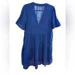 by Anthropologie Cobalt Blue Tiered Mini Dress Boho Lightweight Effortless XXS Photo 2