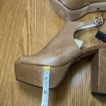 Schutz  Brown Soft Leather Peep toe slingback platform heels size US 9 Photo 6