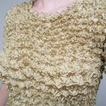 Vintage 90s Champagne Gold Bubble Popcorn Shirt Size M Photo 3